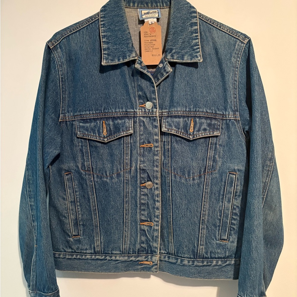 Original Pendleton Denim Jacket with Red and Blue… - image 3
